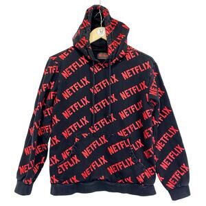 NETFLIX Hoodie Sweatshirt Promotional Merchandise Brand Logo Black & Red Sz S